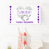 Custom Heart Art Tree Weiß Lila Horizontal Banner (Insitu)