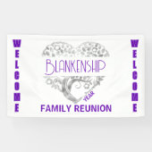 Custom Heart Art Tree Weiß Lila Horizontal Banner (Horizontal)