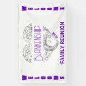 Custom Heart Art Tree Weiß Lila Horizontal Banner (Vertikal)