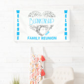 Custom Heart Art Tree White Blue Horizontal Banner (Insitu)