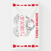 Custom Heart Art Tree White Red Horizontal Banner (Vertikal)