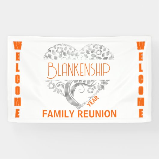 Custom Heart Art Tree White Red Horizontal Banner (Horizontal)