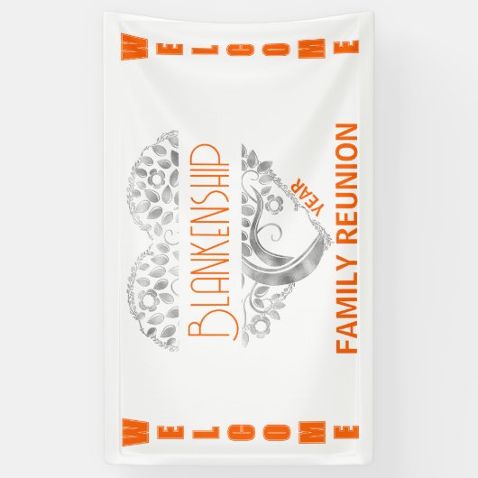 Custom Heart Art Tree White Red Horizontal Banner (Vertikal)