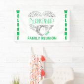 Custom Heart Art Tree White Silver Horizontal Banner (Insitu)