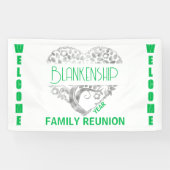 Custom Heart Art Tree White Silver Horizontal Banner (Horizontal)
