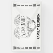 Custom Heart Art Tree White Silver Horizontal Banner (Vertikal)