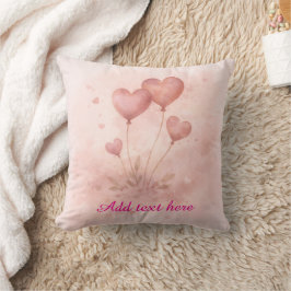 Custom Heart Balloon Throw Pillow Kissen