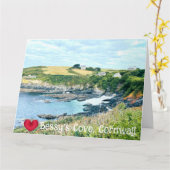 Custom Heart Bessys Cove Penzance Cornwall Foto Karte (Gelbe Blume)