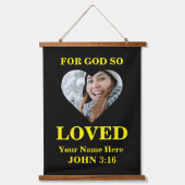 Custom heart Bible Verse John Christlich Foto Wandteppich Mit Holzrahmen (Vorderseite 3)