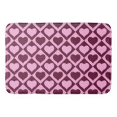 Custom Heart Checkerboard Pattern Bordeaux Pink - Badematte (Vorderseite)