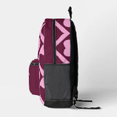 Custom Heart Checkerboard Pattern Bordeaux Pink -  Bedruckter Rucksack (Rechts)