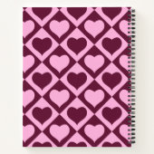 Custom Heart Checkerboard Pattern Bordeaux Pink -  Notizblock (Rückseite)