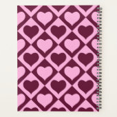 Custom Heart Checkerboard Pattern Bordeaux Pink -  Planer (Rückseite)