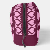 Custom Heart Checkerboard Pattern Bordeaux Pink -  Waschbeutel (Rechts)