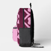 Custom Heart Checkerboard Pattern Pink Bordeaux - Bedruckter Rucksack (Rechts)