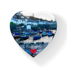 Custom Heart Coverack Hafen Dusk Cornwall Foto