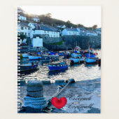 Custom Heart Coverack Hafen Dusk Cornwall Foto Planer (Vorderseite)