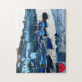 Custom Heart Coverack Hafen Dusk Cornwall Foto Puzzle