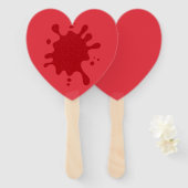 Custom Heart Fan - Tomato Red Spritzer Fächer (Vorne und Hinten)
