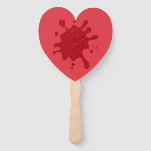 Custom Heart Fan - Tomato Red Spritzer Fächer (Vorderseite)
