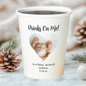 Custom Heart Foto Cat Wedding Pappbecher