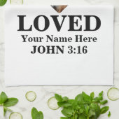 Custom heart Foto Christlich Bible Verse John 3 16 Geschirrtuch (Gefaltet)