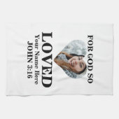 Custom heart Foto Christlich Bible Verse John 3 16 Geschirrtuch (Horizontal)