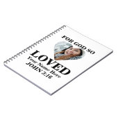 Custom heart Foto Christlich Bible Verse John 3 16 Notizblock (Linke Seite)