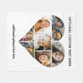 Custom Heart Foto Collage Black Instagramm Fleecedecke (Vorderseite (Horizontal))