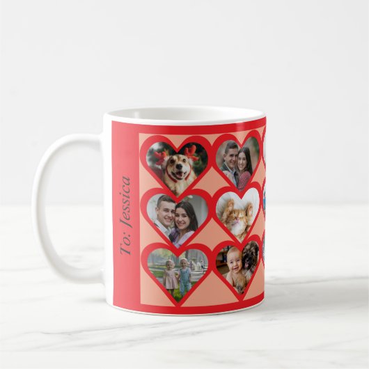 Custom Heart Foto Kaffeetasse (Links)