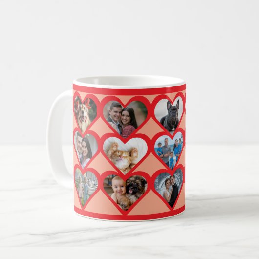 Custom Heart Foto Kaffeetasse (Vorderseite Links)