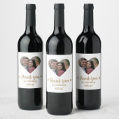 Custom Heart Foto Wedding Wine Label Weinetikett (Flaschen)