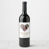 Custom Heart Foto Wedding Wine Label Weinetikett (Vorderseite)