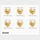 Custom Heart Golden Anniversary Stickers (Blatt)