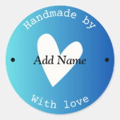 Custom Heart Handmade Danke Stickers (Vorderseite)