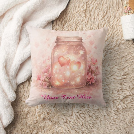 Custom Heart Jar Square Pillow Kissen (Decke)