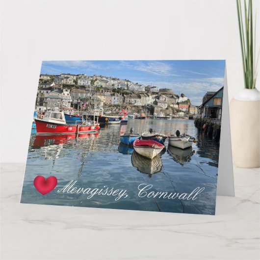 Custom Heart Mevagissey Fish Landing Quay Cornwall Karte (Vorderseite)