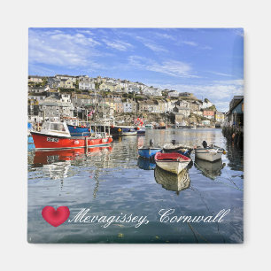Custom Heart Mevagissey Fish Landing Quay Cornwall Magnet