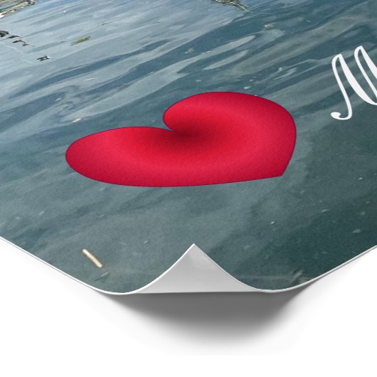 Custom Heart Mevagissey Fish Landing Quay Cornwall Poster (Ecke)