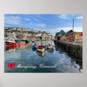 Custom Heart Mevagissey Fish Landing Quay Cornwall Poster (Vorne)