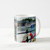 Custom Heart Mevagissey Hafen Lifebuoy Cornwall Kaffeetasse (VorderseiteRechts)