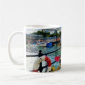Custom Heart Mevagissey Hafen Lifebuoy Cornwall Kaffeetasse (Links)