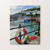 Custom Heart Mevagissey Hafen Lifebuoy Cornwall Puzzle (Vertikal)