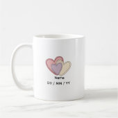 Custom Heart Mug with Name  Date Kaffeetasse (Links)