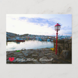 Custom Heart Newlyn Hafen im Dusk Cornwall Foto Feiertagspostkarte