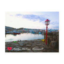 Custom Heart Newlyn Hafen im Dusk Cornwall Foto