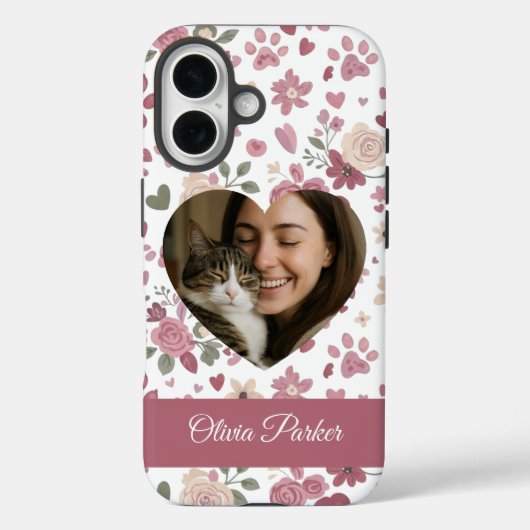 Custom Heart Photo Cat Lover Phone Case (Rückseite)