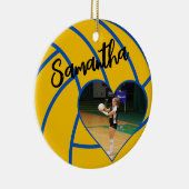 Custom Heart Photo Senior Volleyball Player Keramik Ornament (Rechts)