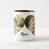 Custom Heart Photo with Personalized Name Zweifarbige Tasse (Mittel)