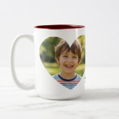 Custom Heart Photo with Personalized Name Zweifarbige Tasse (Links)